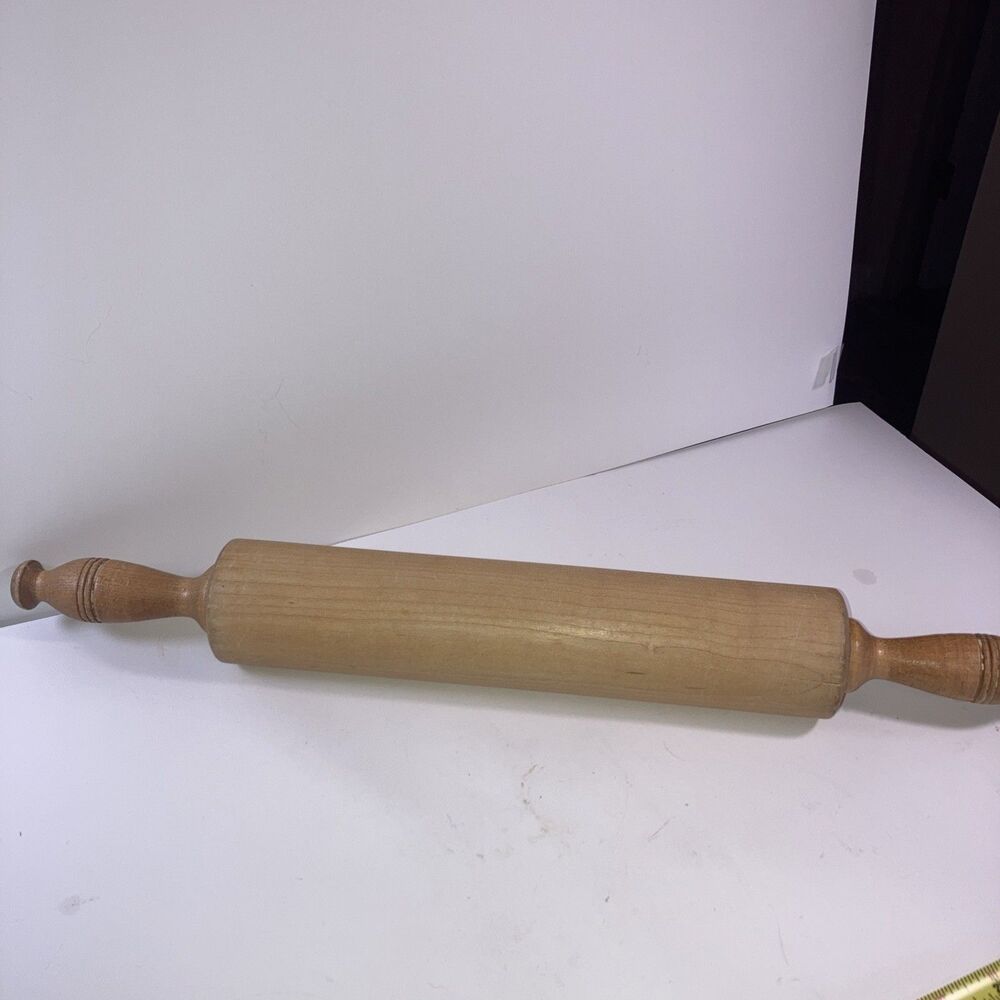 Vintage Wooden Pin Roller 21 Inch Rustic Farmhouse Kitchen Tool